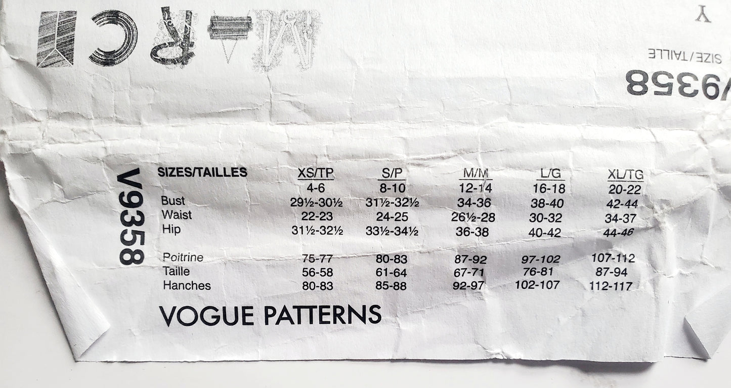 VOGUE Sewing Pattern V9358, Shrug & Dress, Size XSM-MED, Size 4-14
