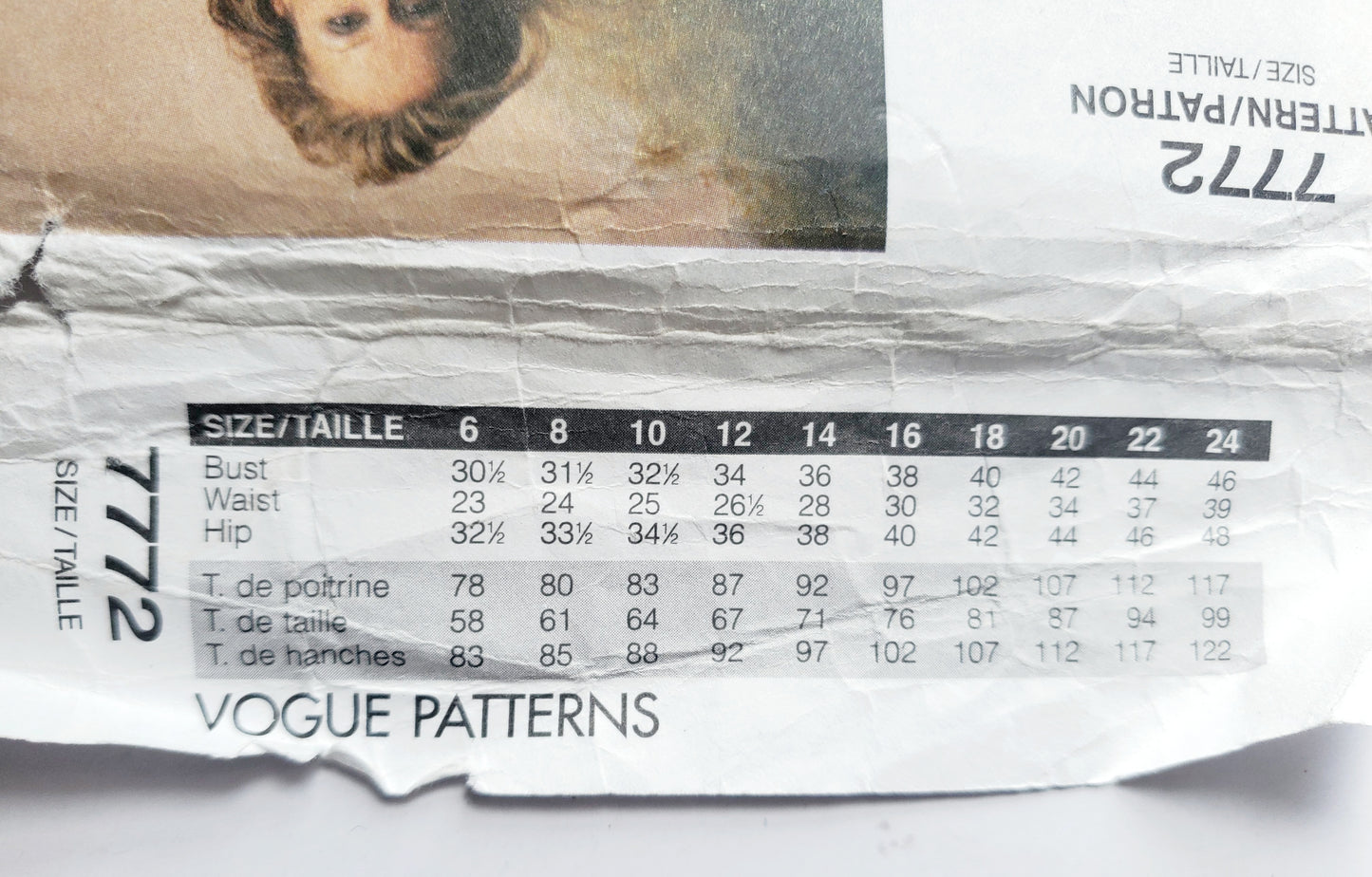 VOGUE Sewing Pattern 7772, Jacket, Skirt, Pants, The Vogue Woman, Size 20-24