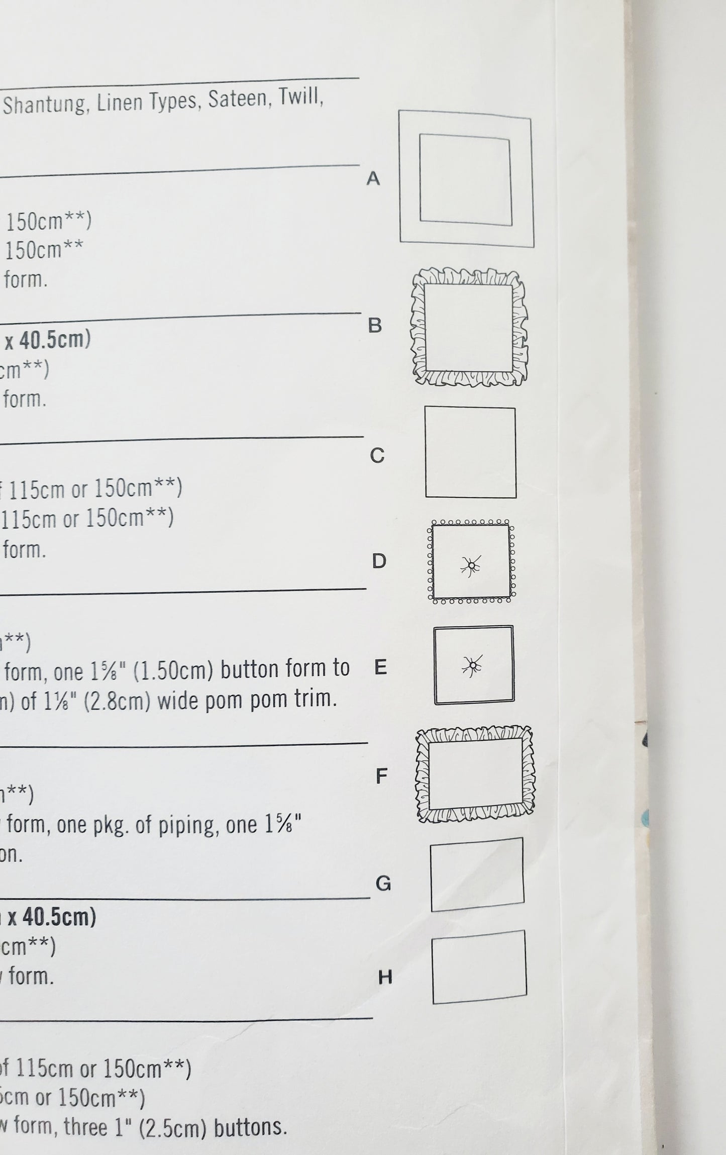 SIMPLICITY Sewing Pattern S9402, Pillows, Eight Variations