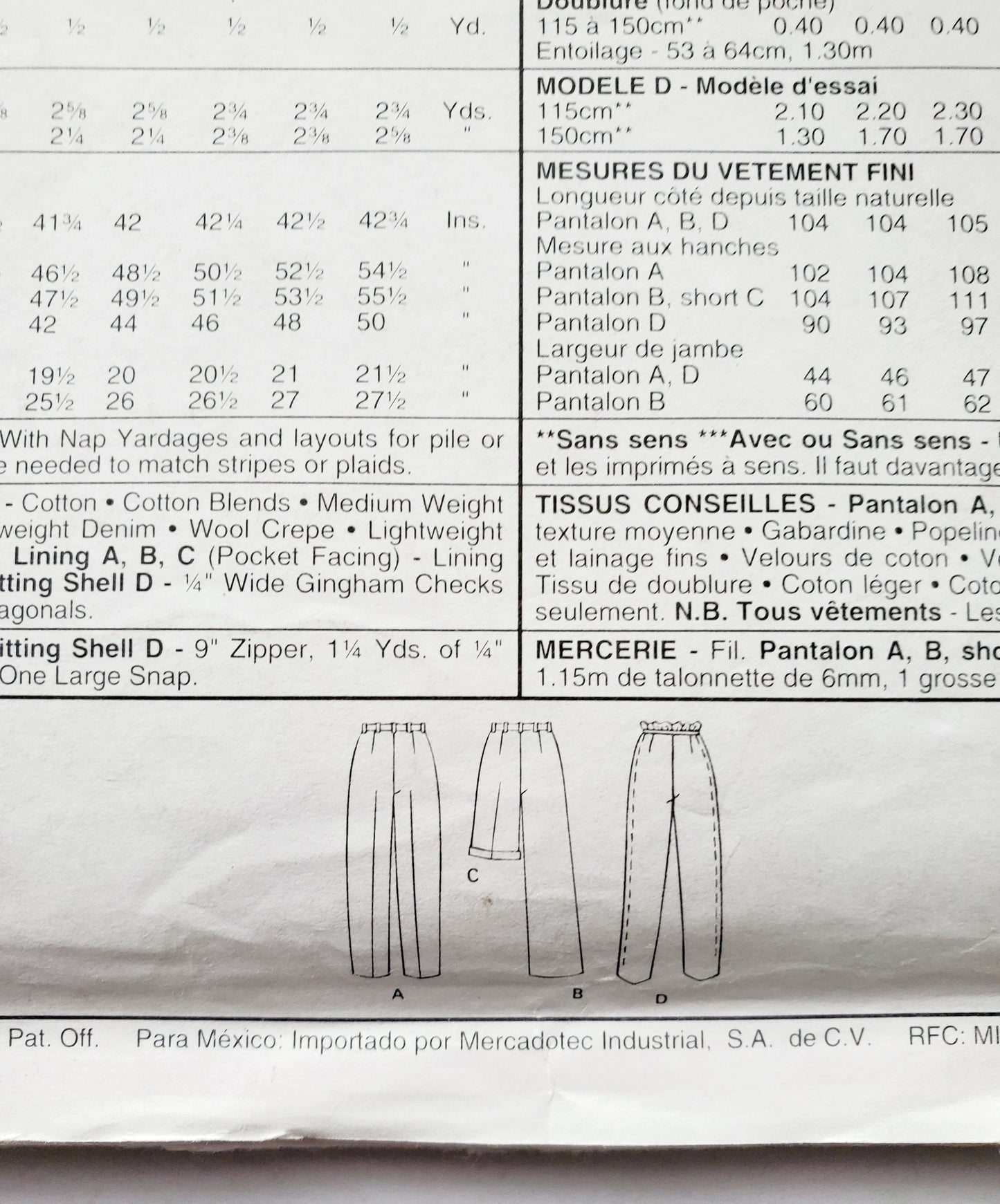 MCCALLS Sewing Pattern 6985 Perfect Fit Trousers, Pants, Shorts, Fitting Shell, Size 14