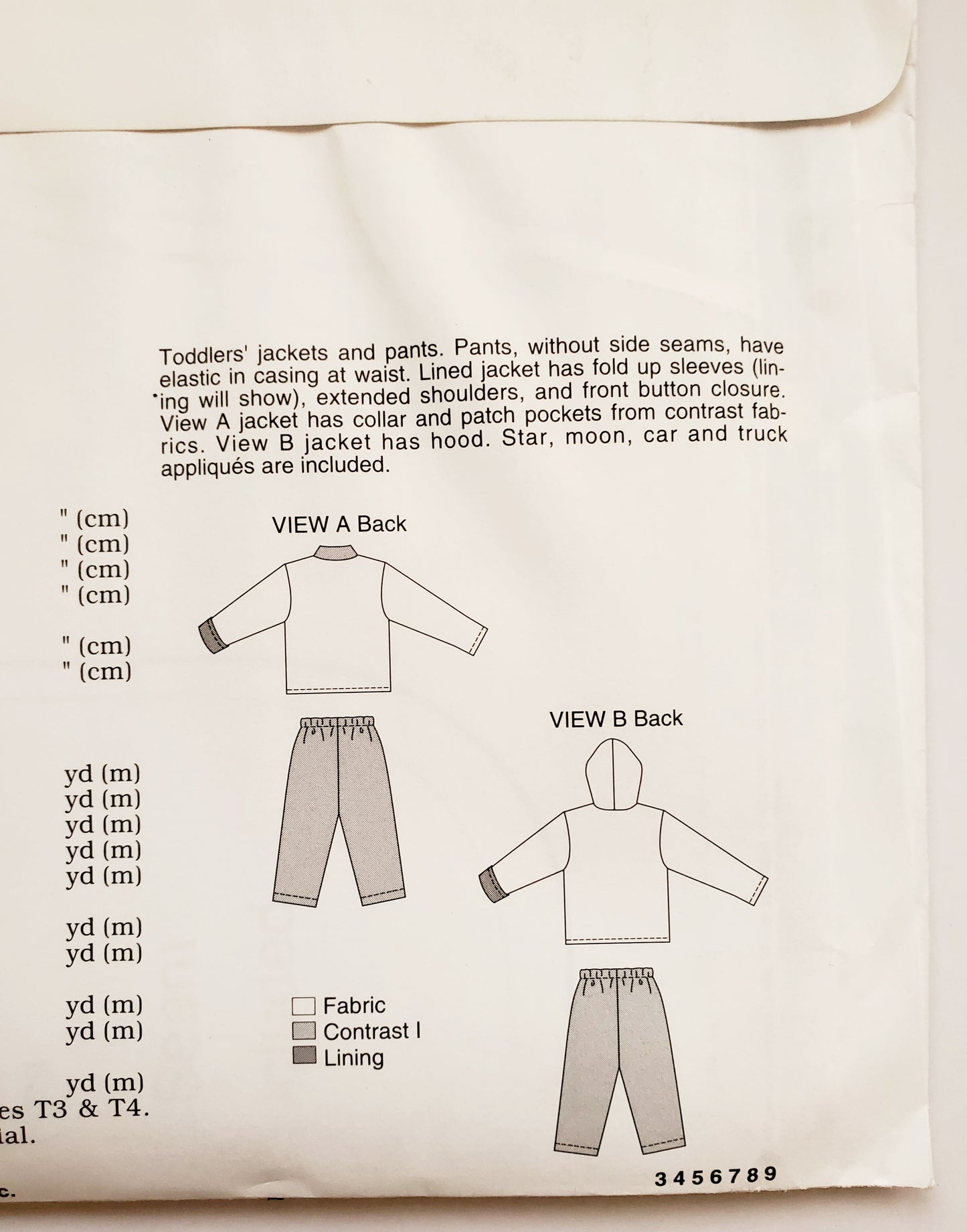 KWIK SEW 90's Sewing Pattern 2994, Toddler, Jacket & Pants- Elastic in Waist, Sizes 1-4