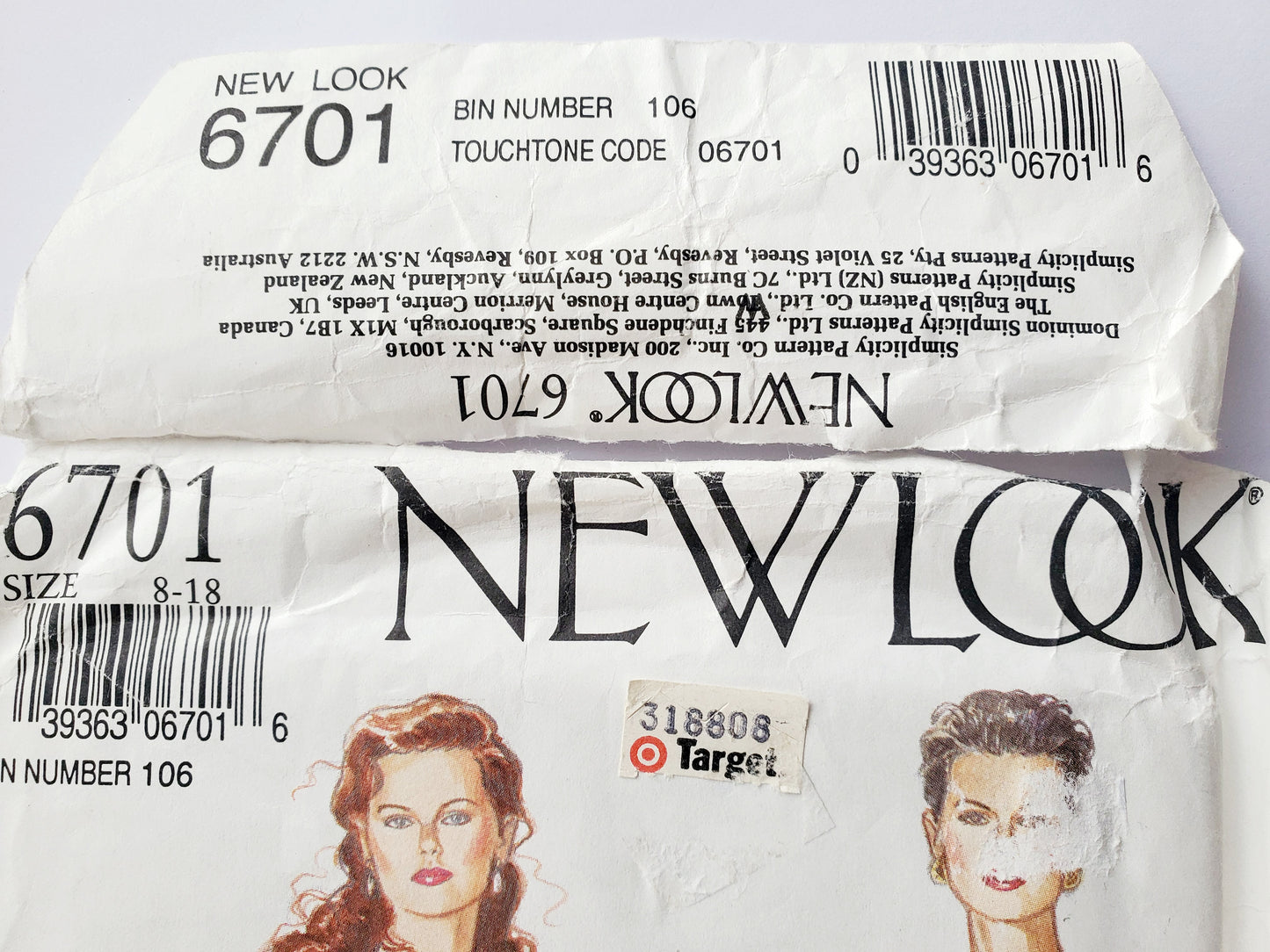 NEW LOOK Sewing Pattern 6701 Dress with Raised Waistline, Cross-Over Fabric on Chest. Size 8-18