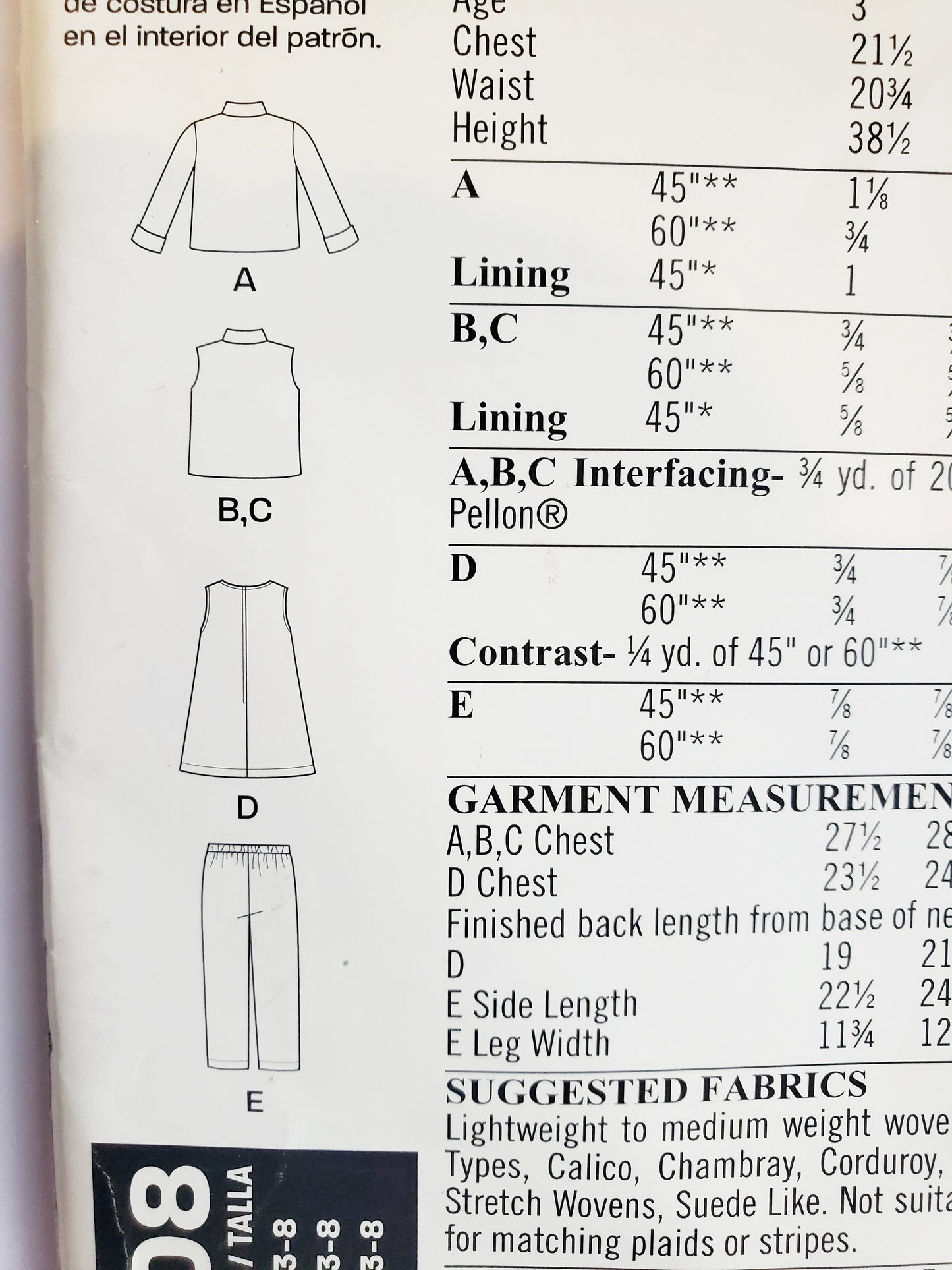NEW LOOK Sewing Pattern 6408 Kids Boys & Girls Pants, Jacket, Dress Set. Size 3-8