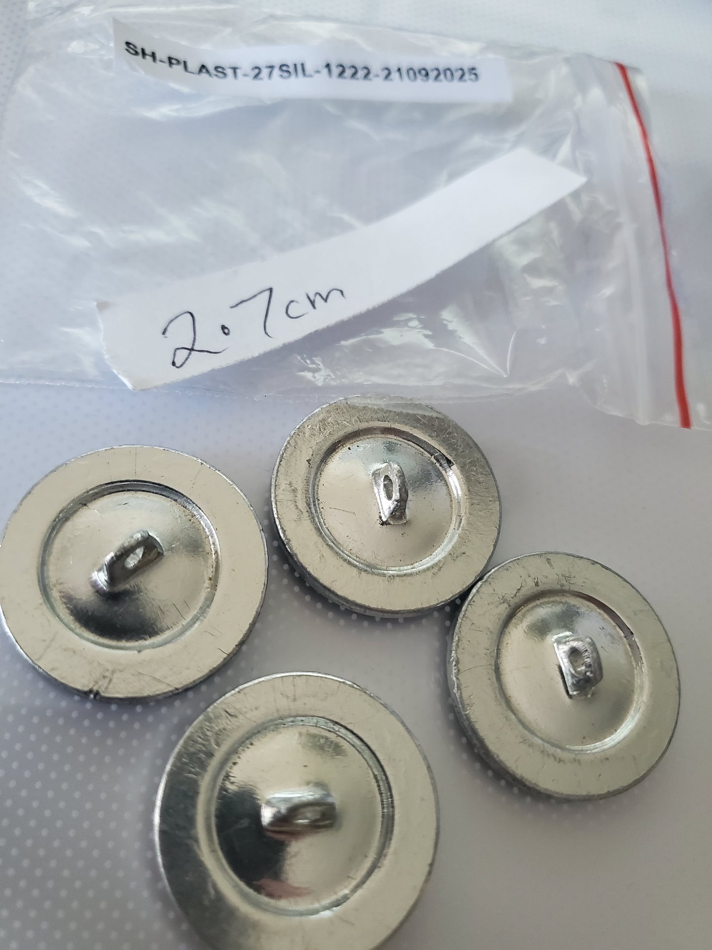 Large Black & Silver Coloured, Faux Metal Round Shank Buttons, Anchor Raised Image, Sea, Ships, Sailor Theme, Size 27mm, 2.7cm, Plastic QTY 4