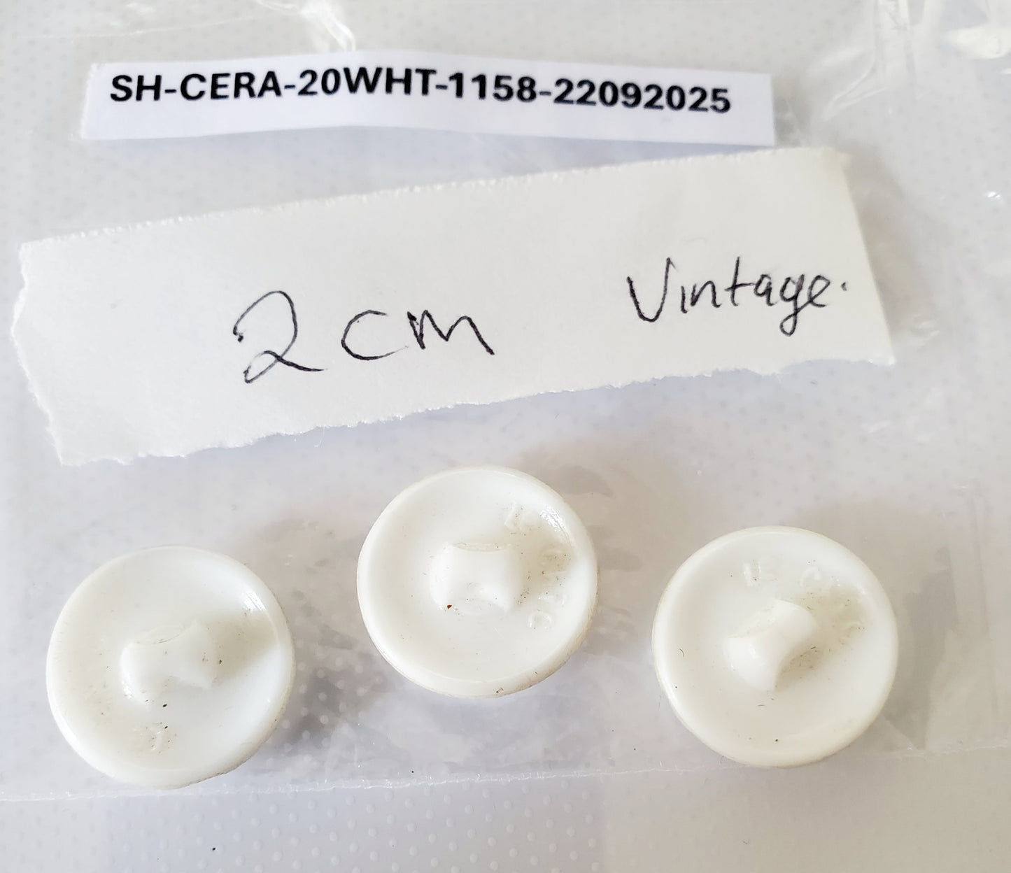 White Iridescent Sheen Shank Buttons, Round with Raised Lilly Fower, Size 20mm 2cm QTY 3