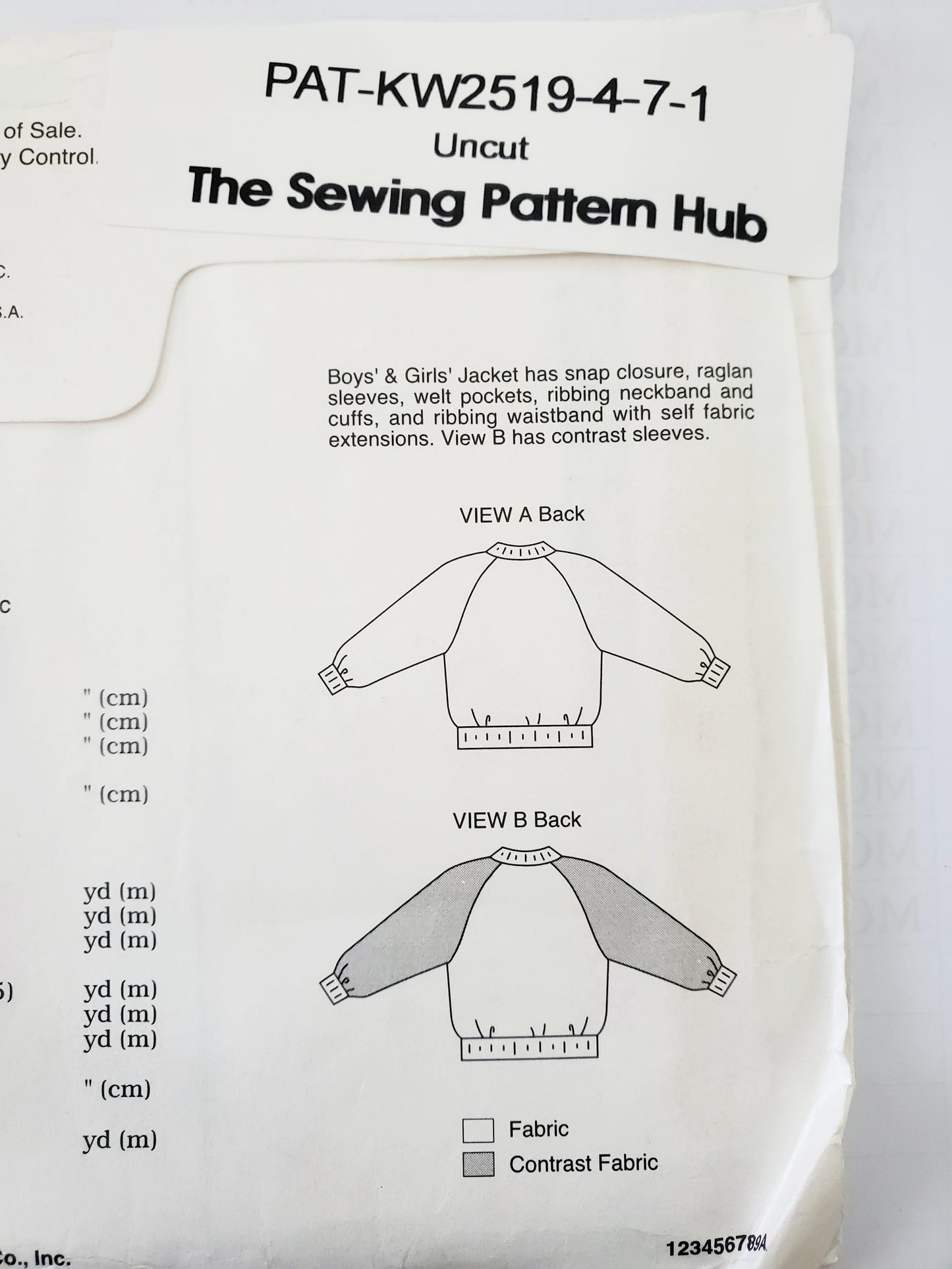 KWIK SEW 90's Sewing Pattern 2519, Kids, Unisex, Jackets, Pants, Snap Closure, Ribbing, Size 4-7