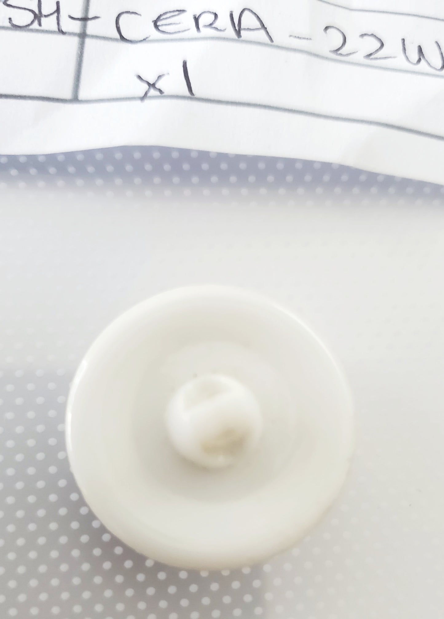 Shank Sewing Buttons, 22mm, 2.2cm, Porcelain, White, Gold, Decorative, Floral, QTY 1