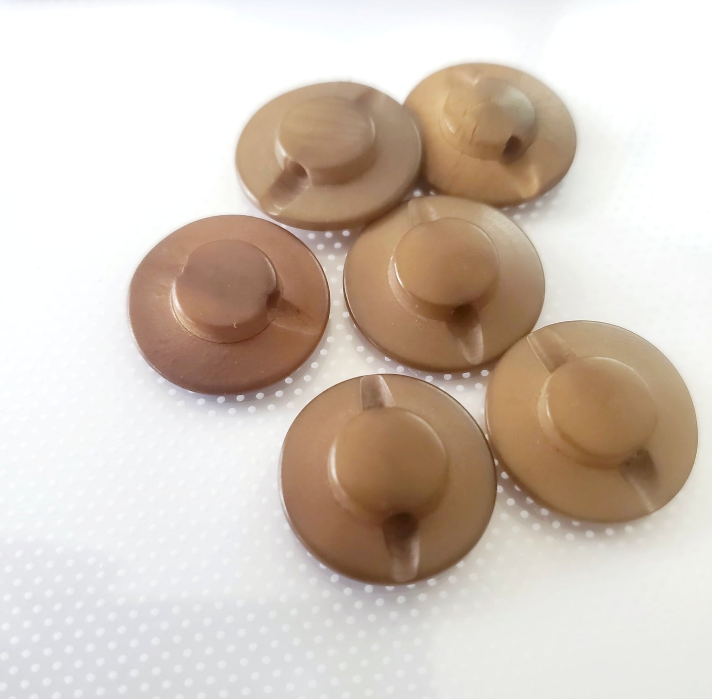 Shank Sewing Buttons, 20mm, 2cm, Brown, Plastic, Faux Wood, QTY 6
