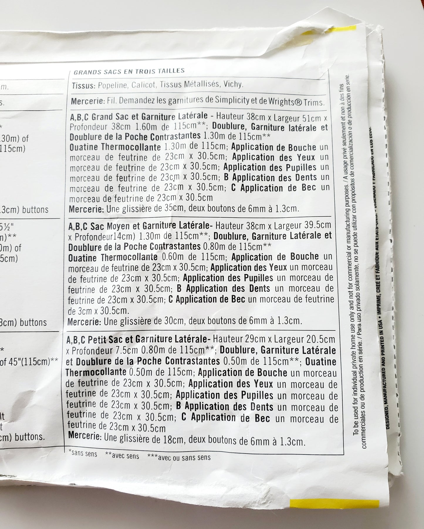 SIMPLICITY Sewing Pattern 1631, Bag, Craft, Kids, Swimming Bags