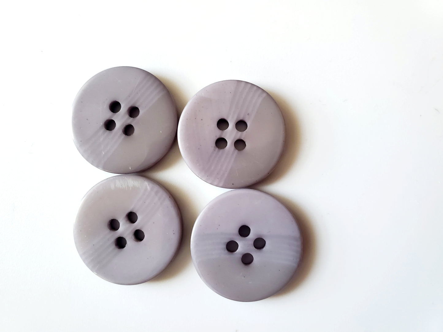 Purple Round 4-Holed Sewing Buttons, Size 20mm, 2cm, Plastic, QTY 4