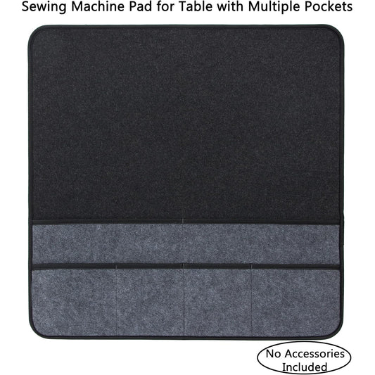 Black Felt Sewing Machine Mat with Multi-Pocket Storage Organizer