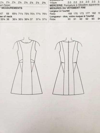 VOGUE PATTERNS, Sewing Pattern V1421, DKNY, DONNA KARAN, NEW YORK, AMERICAN DESIGNER, Dress, Dress with Seam Detail, Size 6-14