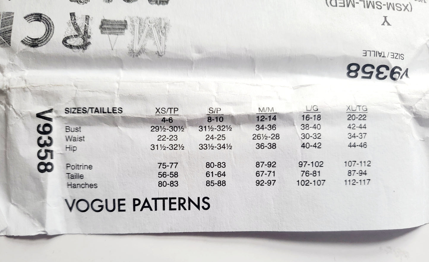 VOGUE Sewing Pattern V9358, Shrug & Dress, Size XSM-MED, Size 4-14