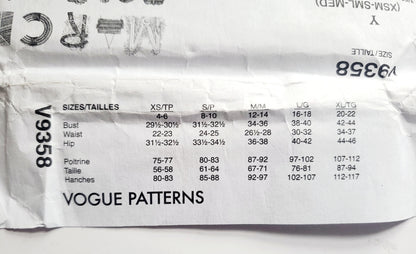 VOGUE Sewing Pattern V9358, Shrug & Dress, Size XSM-MED, Size 4-14