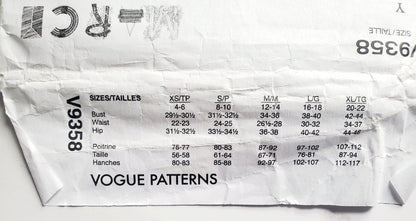 VOGUE Sewing Pattern V9358, Shrug & Dress, Size XSM-MED, Size 4-14