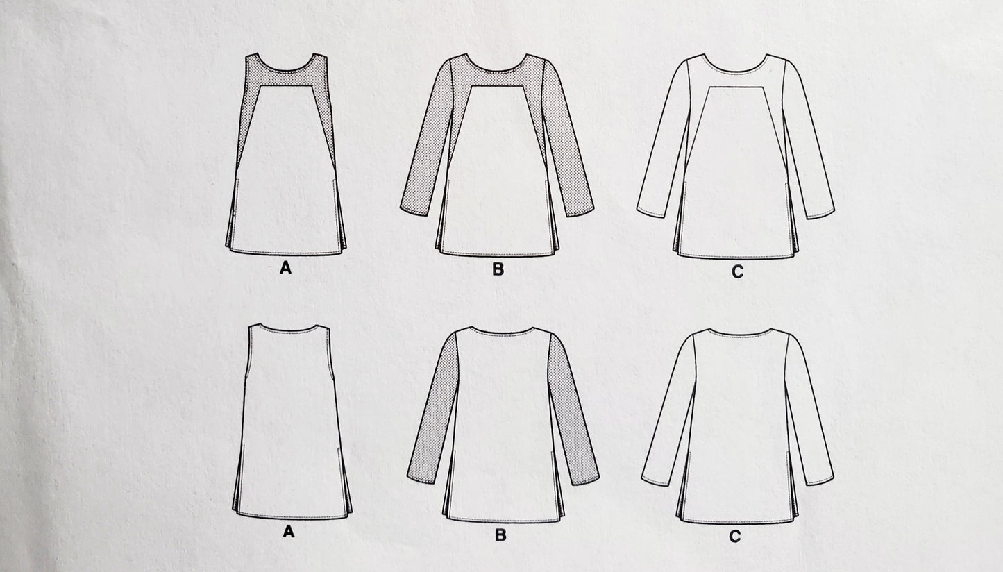 VERY EASY VOGUE Sewing Pattern V9225, Semi-Fitted Tunics, Shaped Tunics, Size 14-22