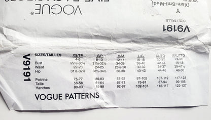 VOGUE Sewing Pattern V9191, Poncho, Top, Shorts, Pants, Five Easy Pieces, Size 4-14