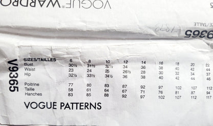 VOGUE Sewing Pattern V9365, Vogue Wardrobe, Jacket, Top, Dress, Skirt, Pants, Size 6-14