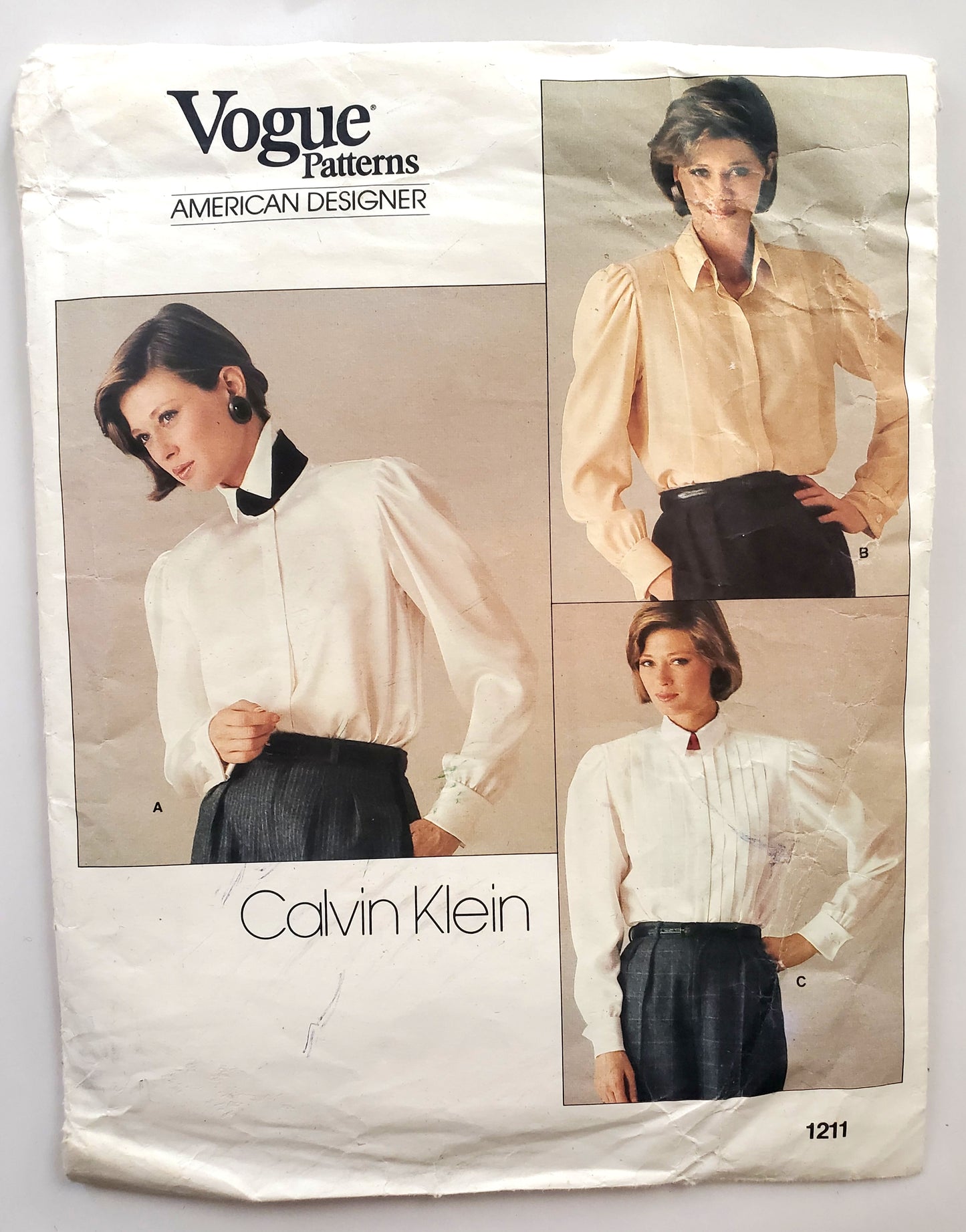 VOGUE Sewing Pattern 1211 CALVIN KLEIN, AMERICAN DESIGNER, Loose Fitting Blouse, Top, Shirt Size 12