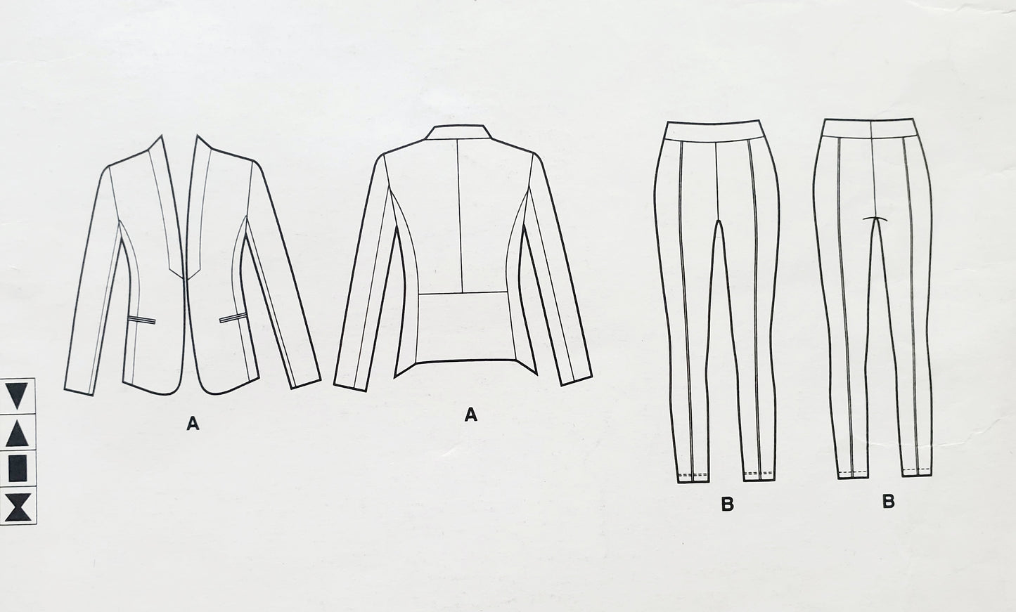 VOGUE PATTERNS, Sewing Pattern V1606, ANNE KLEIN, AMERICAN DESIGNER, Jacket, Pants, Size 6-14