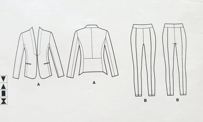 VOGUE PATTERNS, Sewing Pattern V1606, ANNE KLEIN, AMERICAN DESIGNER, Jacket, Pants, Size 6-14