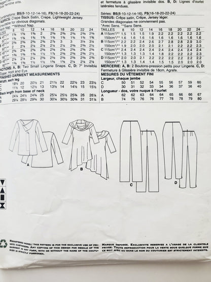 VOGUE PATTERNS, Sewing Pattern V1415, TOM & LINDA PLATT, American Designer, Tunic, Pants, Size 16-24