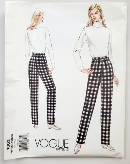 VOGUE Sewing Pattern 1003 Misses Fitting Shell for Tapered Pants Size 12
