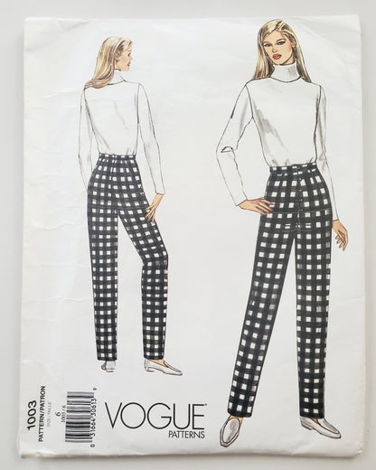 VOGUE Sewing Pattern 1003 Misses Fitting Shell for Tapered Pants Size 6