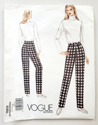 VOGUE Sewing Pattern 1003 Misses Fitting Shell for Tapered Pants Size 10