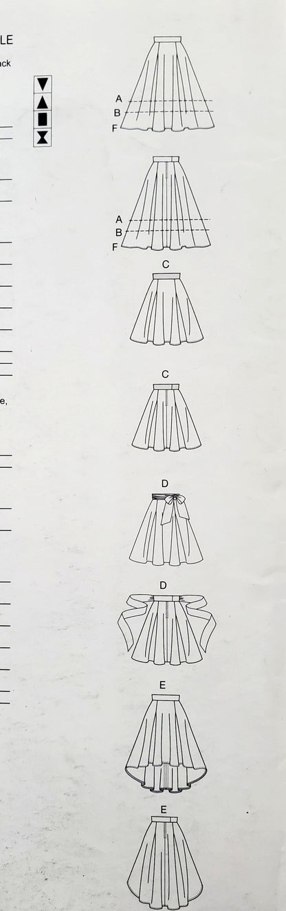 VOGUE PATTERNS, Sewing Pattern V1732, Skirt, Flared Skirt, Pleats, Wide Waistband, Size 14-22