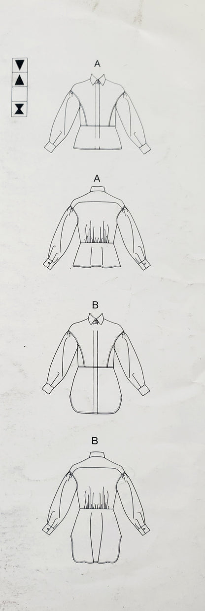 VOGUE PATTERNS, Sewing Pattern V1770, Shirt, Close Fitting Shirt, Length Variations, Size 8-16