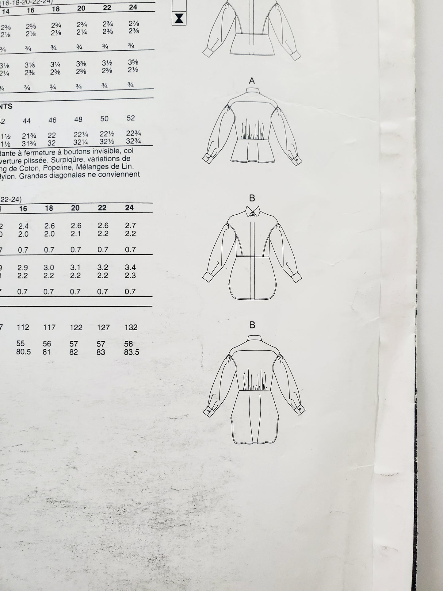 VOGUE PATTERNS, Sewing Pattern V1770, Shirt, Close Fitting Shirt, Length Variations, Size 16-24