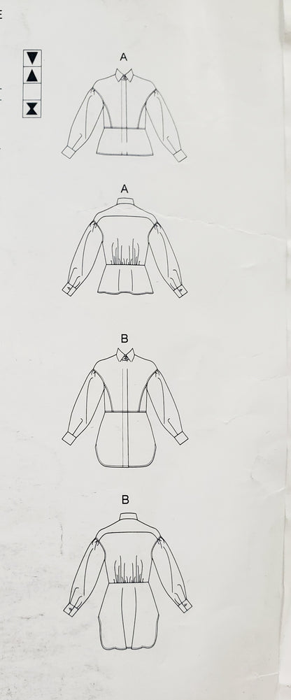 VOGUE PATTERNS, Sewing Pattern V1770, Shirt, Close Fitting Shirt, Length Variations, Size 16-24