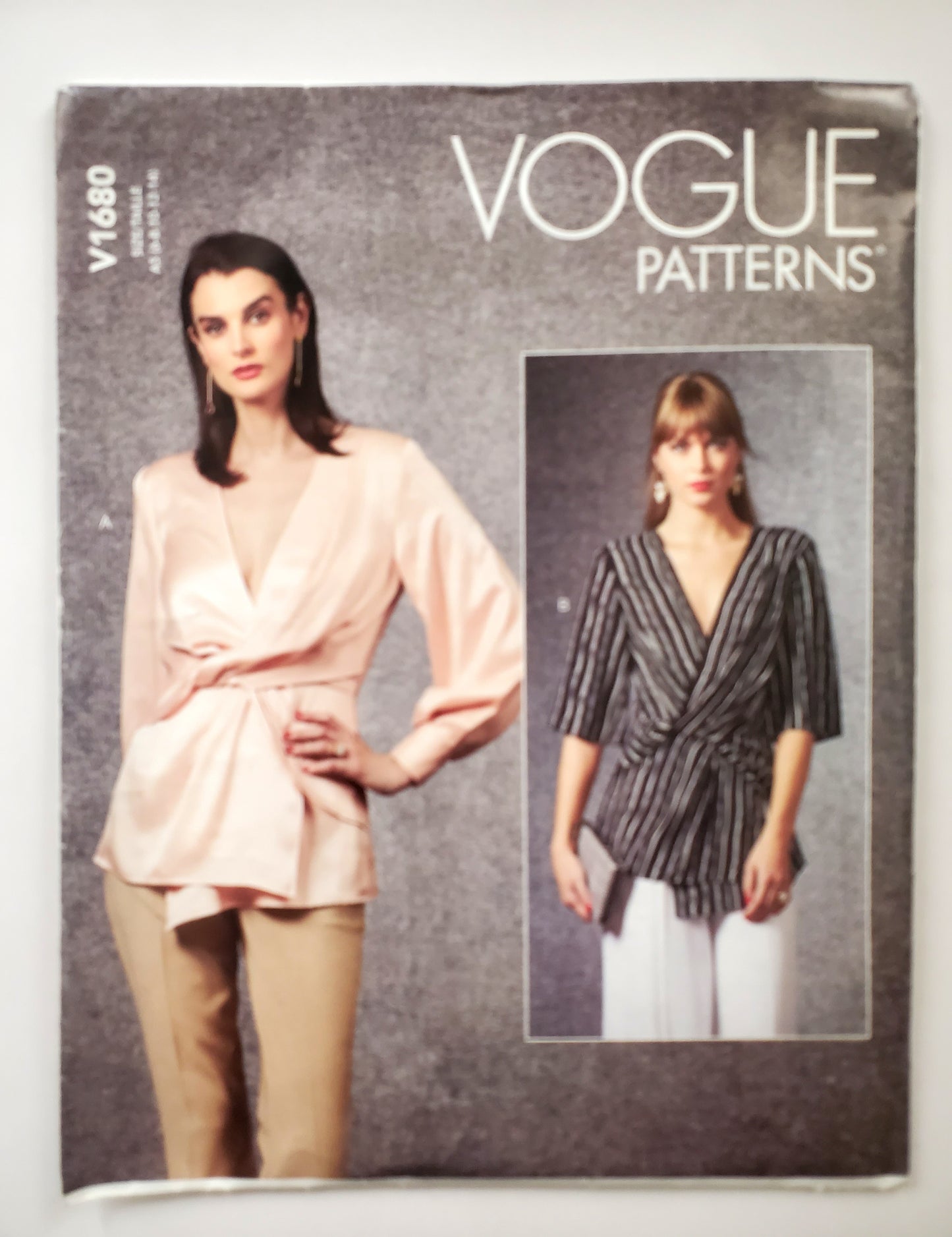 VOGUE PATTERNS, Sewing Pattern V1680, Top with Front Gathers & Overlay, Size 6-14