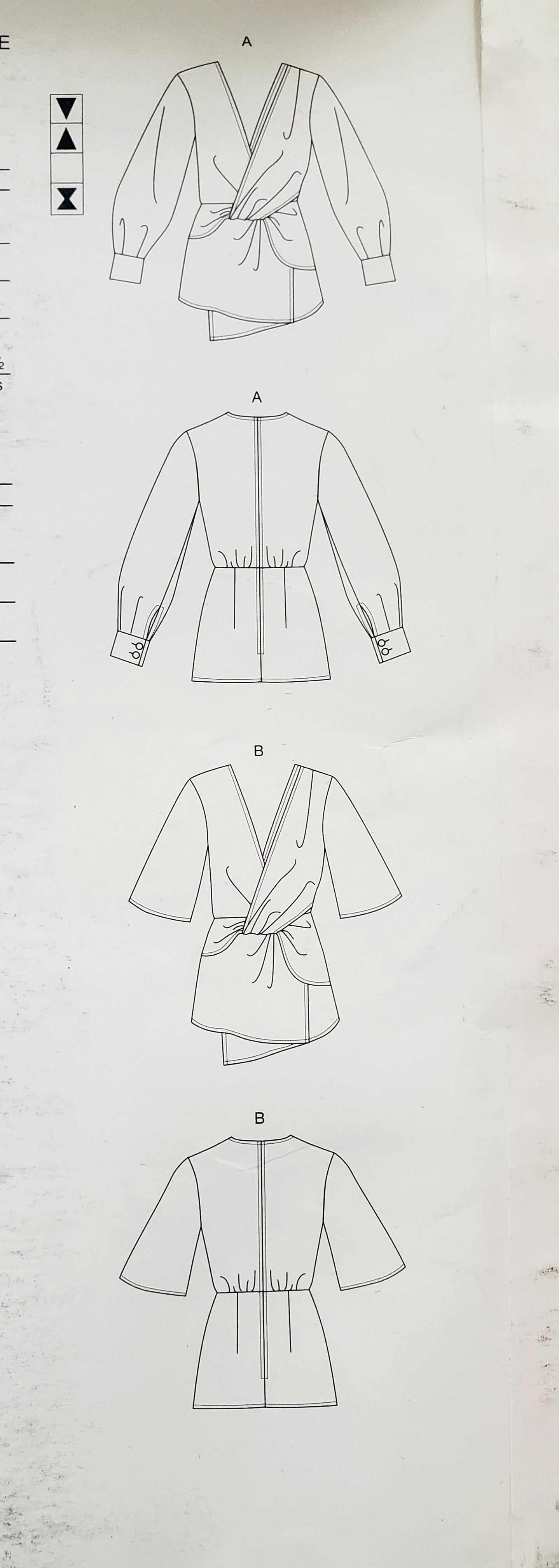 VOGUE PATTERNS, Sewing Pattern V1680, Top with Front Gathers & Overlay, Size 6-14