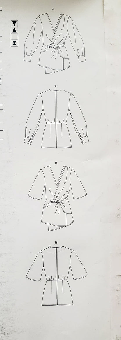 VOGUE PATTERNS, Sewing Pattern V1680, Top with Front Gathers & Overlay, Size 6-14