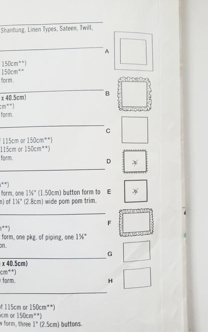 SIMPLICITY Sewing Pattern S9402, Pillows, Eight Variations