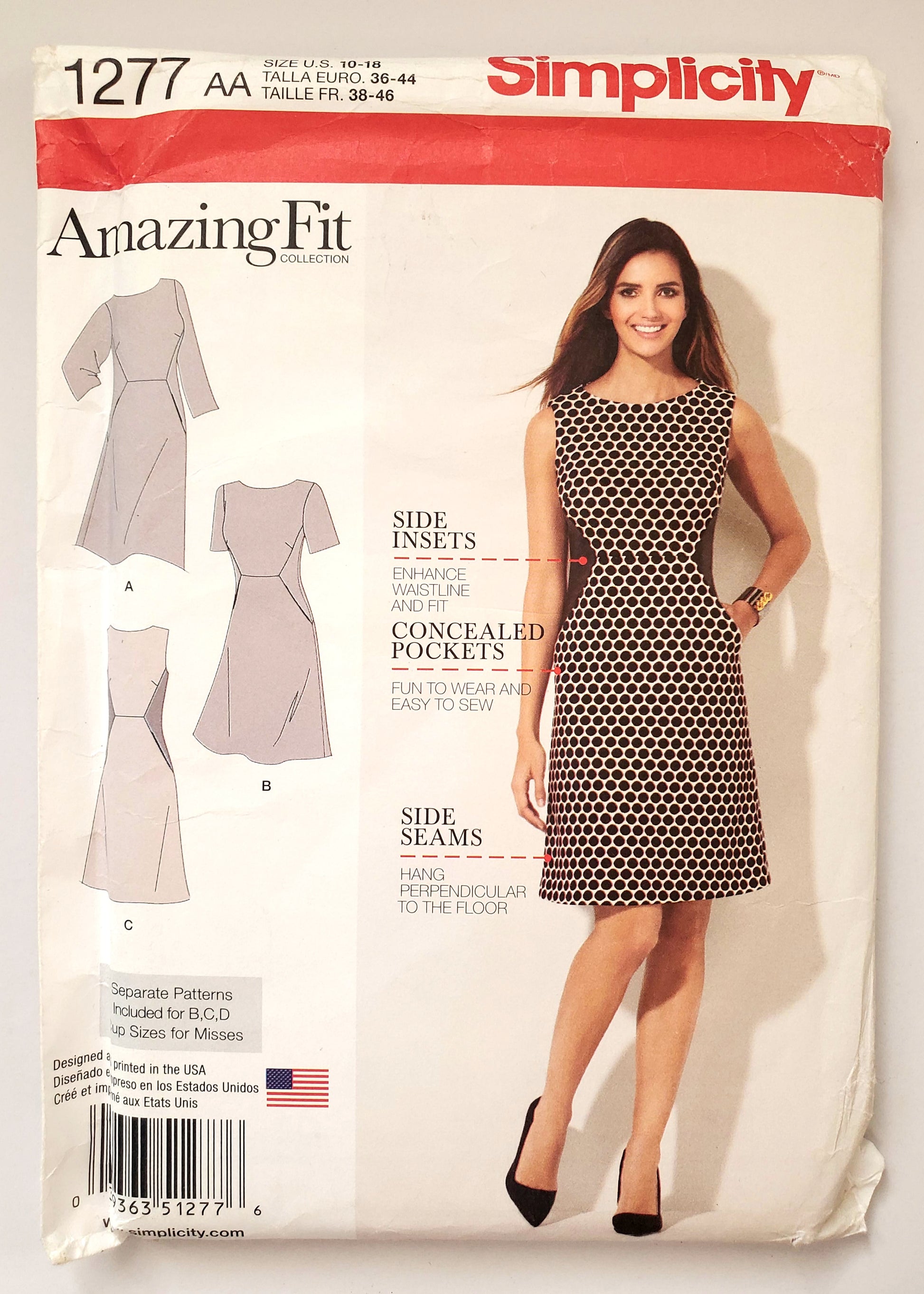 Simplicity Sewing PATTERN 1277 with Amazing Fit dress and sizes 10-18