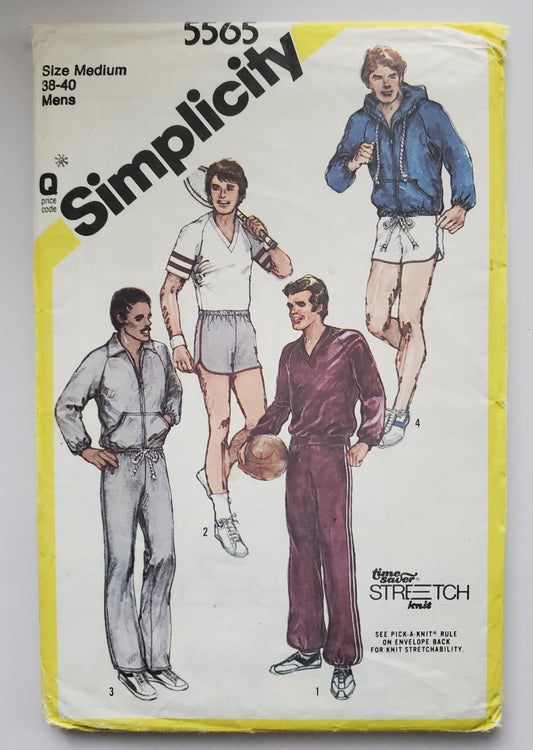 SIMPLICITY Sewing Pattern 5565, Mens, Pants, Shorts, Top, Jacket, Trackpants, Size 38-40