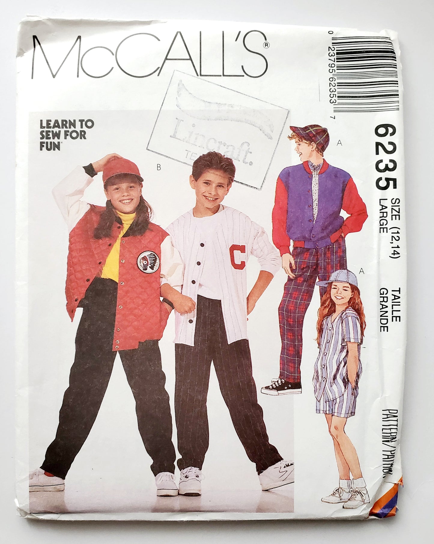 MCCALLS Sewing Pattern 6235 Kids, Kids Unisex, Boys, Girls, Jacket, Shirt, Pants, Shorts, Size 12,14
