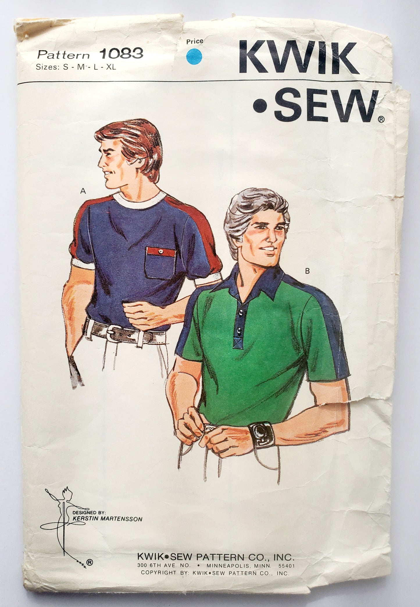 KWIK SEW Sewing Pattern 1083, Mens, Shirts, Crew Neckline, Front Pocket, Size S-XL