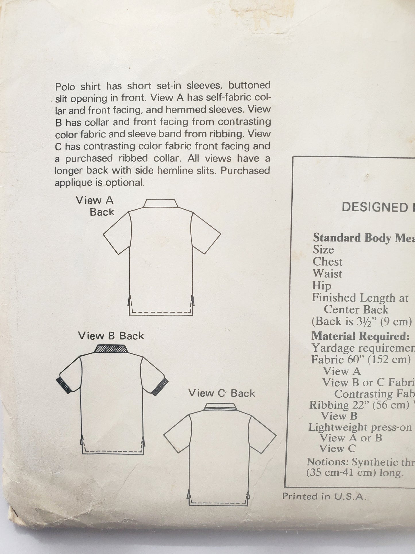 KWIK SEW Sewing Pattern 1140, Polo Shirt, Shirt, Buttoned Slit, Longer Back, Side Hemline Slits, Size S-XL