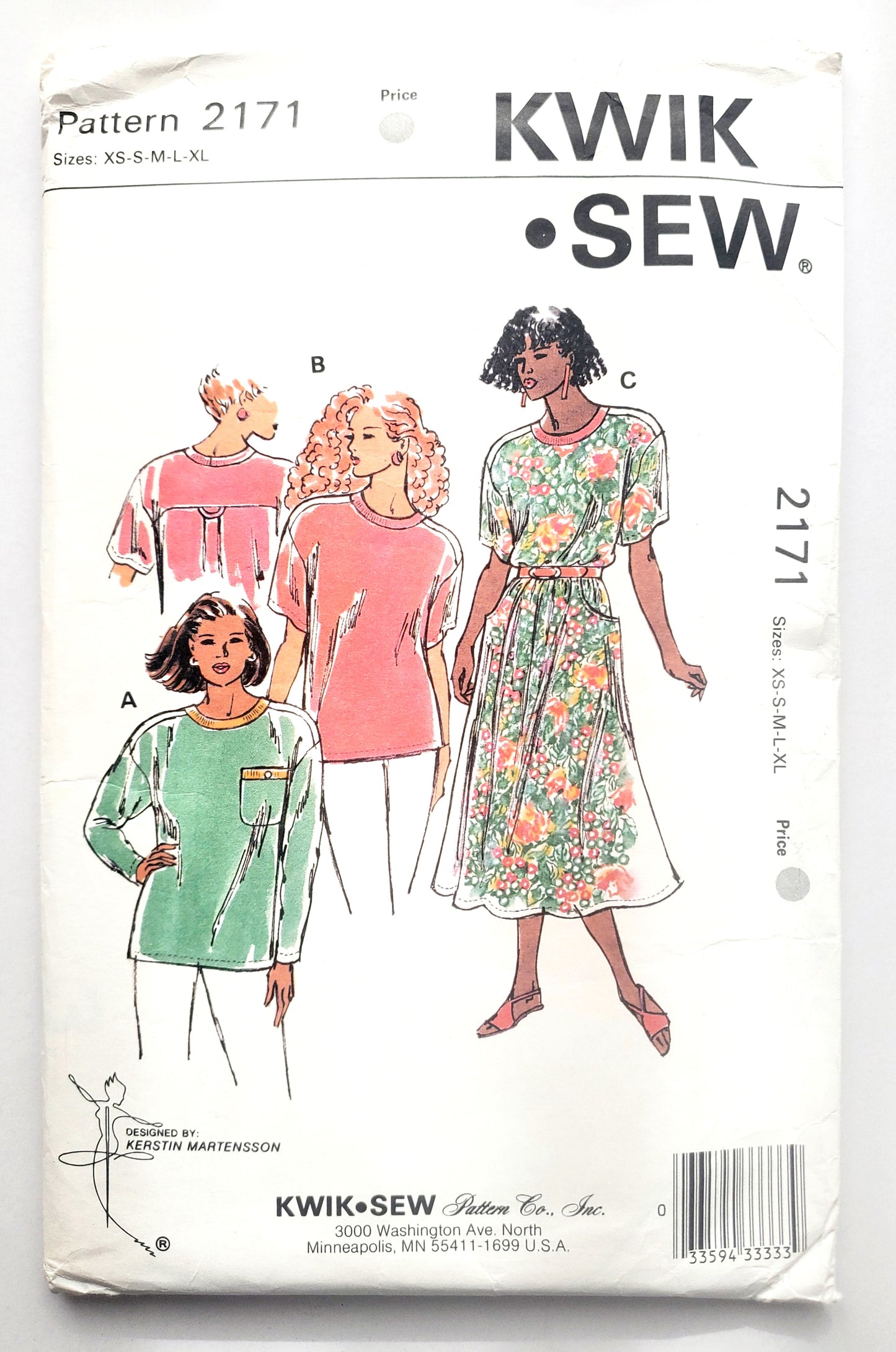 KWIK SEW Sewing Pattern 2171, Shirts, Dress, Size XS- XL
