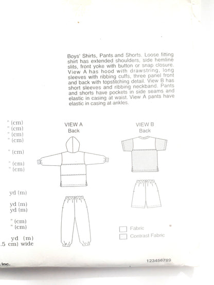 KWIK SEW Sewing Pattern, 2345, Boys, Shirts, Pants, Shorts, Kids, Size 8-14