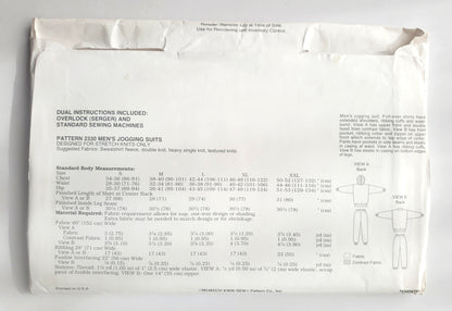 KWIK SEW Sewing Pattern, 2330, Men's Jogging Suit, Pants, Pullover Shirts, Sweater, Size S-XXL