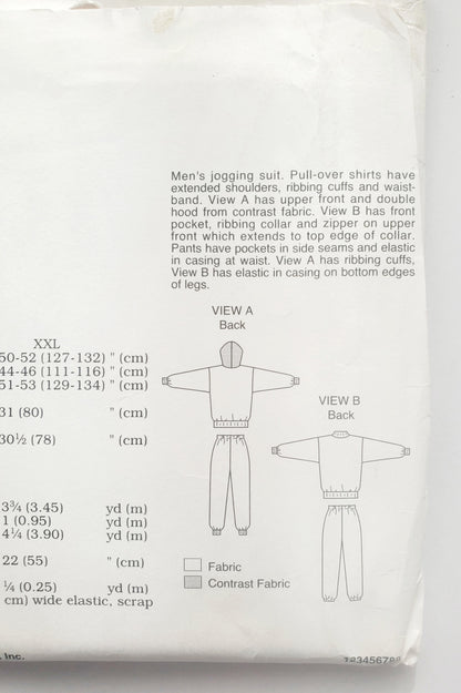 KWIK SEW Sewing Pattern, 2330, Men's Jogging Suit, Pants, Pullover Shirts, Sweater, Size S-XXL