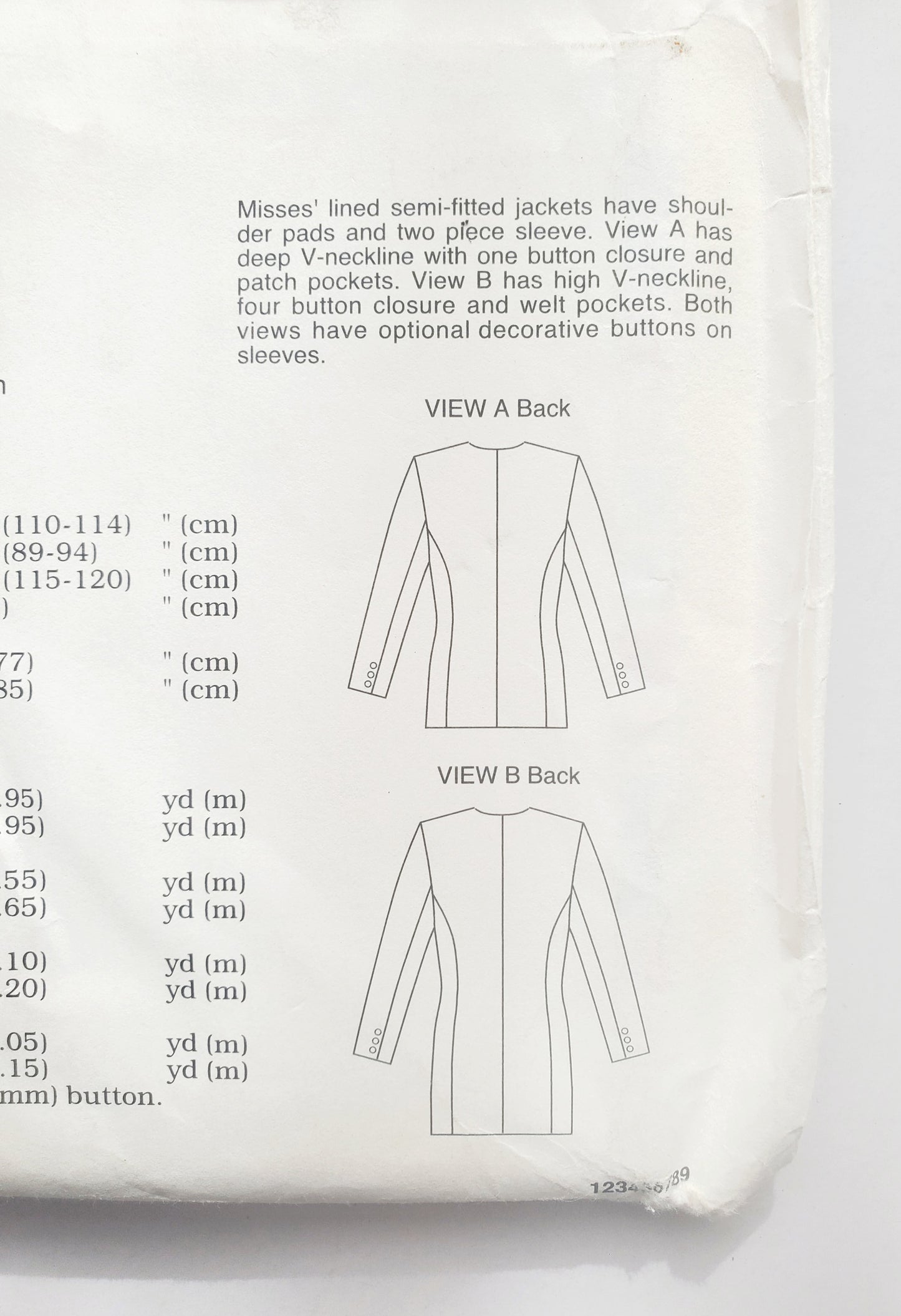 KWIK SEW Sewing Pattern, 2465, Jacket, Semi-Fitted Jackets, Size XS-XL