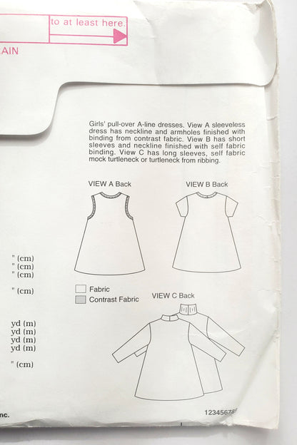 KWIK SEW Sewing Pattern 2592, Girls, Kids, Dress, A-line Dress, Size 8-14