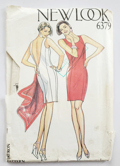 NEW LOOK Sewing Pattern 6379 Vintage Fitted Dress, Princess Seams with Deep V-Back - Size 8-18