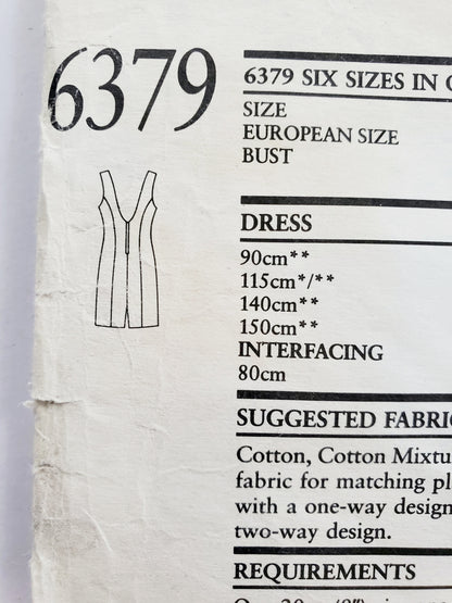 NEW LOOK Sewing Pattern 6379 Vintage Fitted Dress, Princess Seams with Deep V-Back - Size 8-18